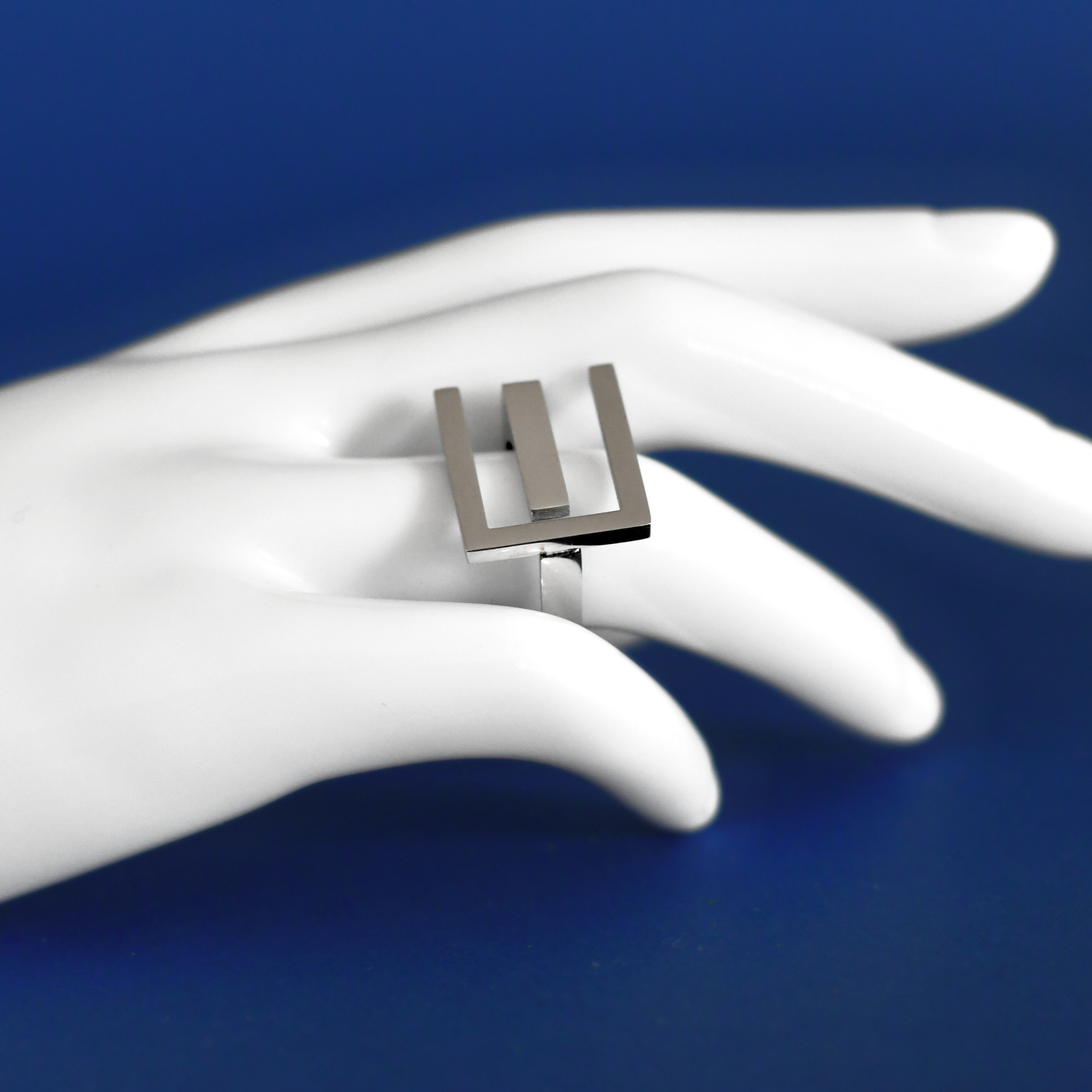 PROLIBE stainless steel statement ring in silver 