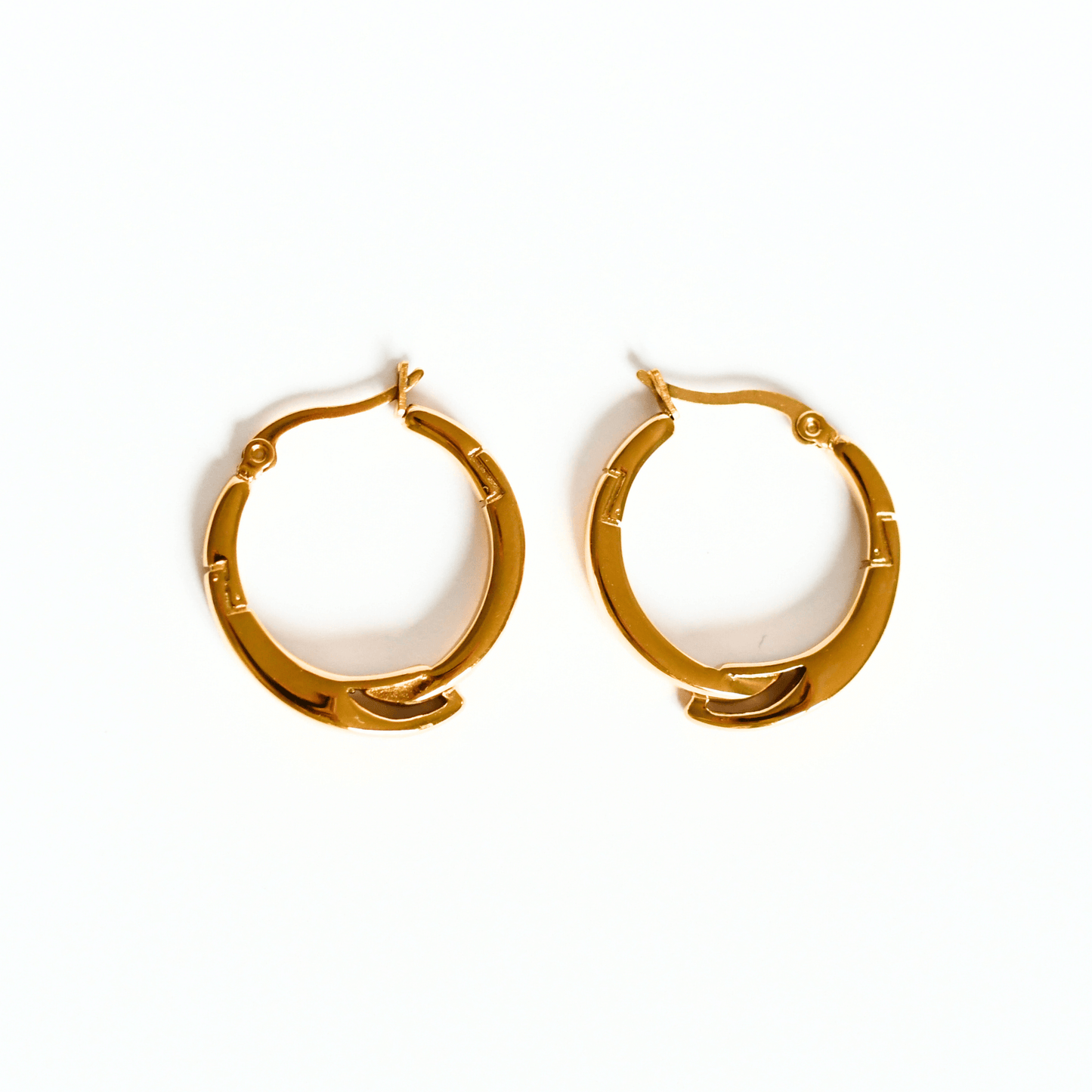 TRESSE stainless steel unique earrings in gold - Alogan