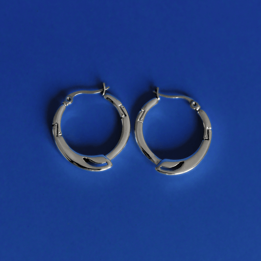 TRESSE stainless steel unique earrings in silver - Alogan